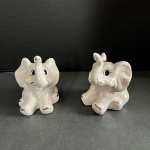Original Artmark‎ Ceramic Elephants raised Trunks made in Taiwan